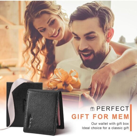 ⚡Travelambo Men Lychee Black Genuine Leather Handmade Bifold Stylish Wallets - Picture 7 of 9